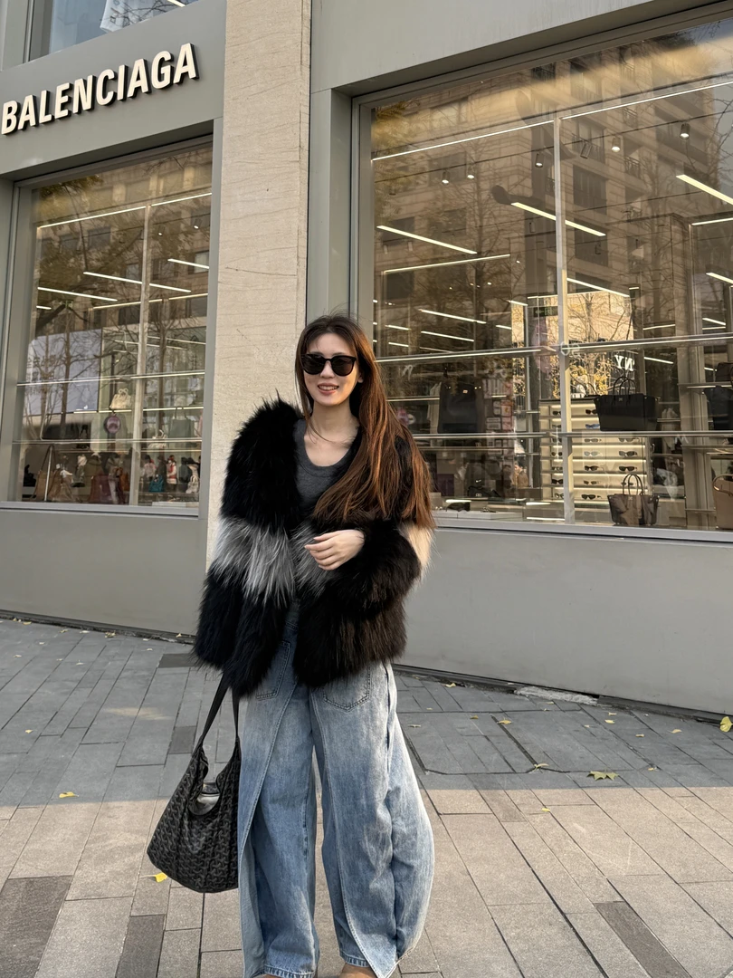 [诸诸专属]外套女爆款2025新款升级加密北美洲貉子毛双面编织