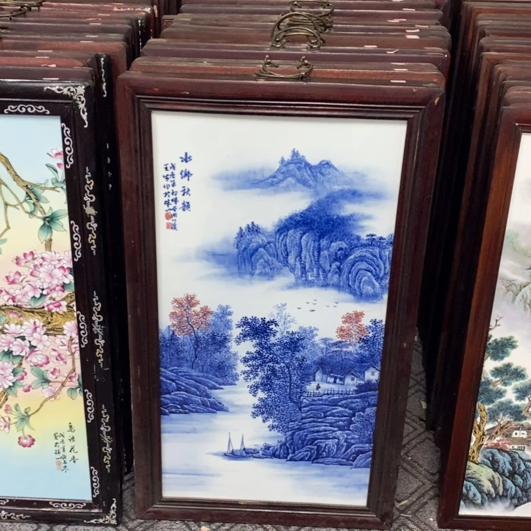 瓷片90*52*1景德镇瓷板画柴窑烧制