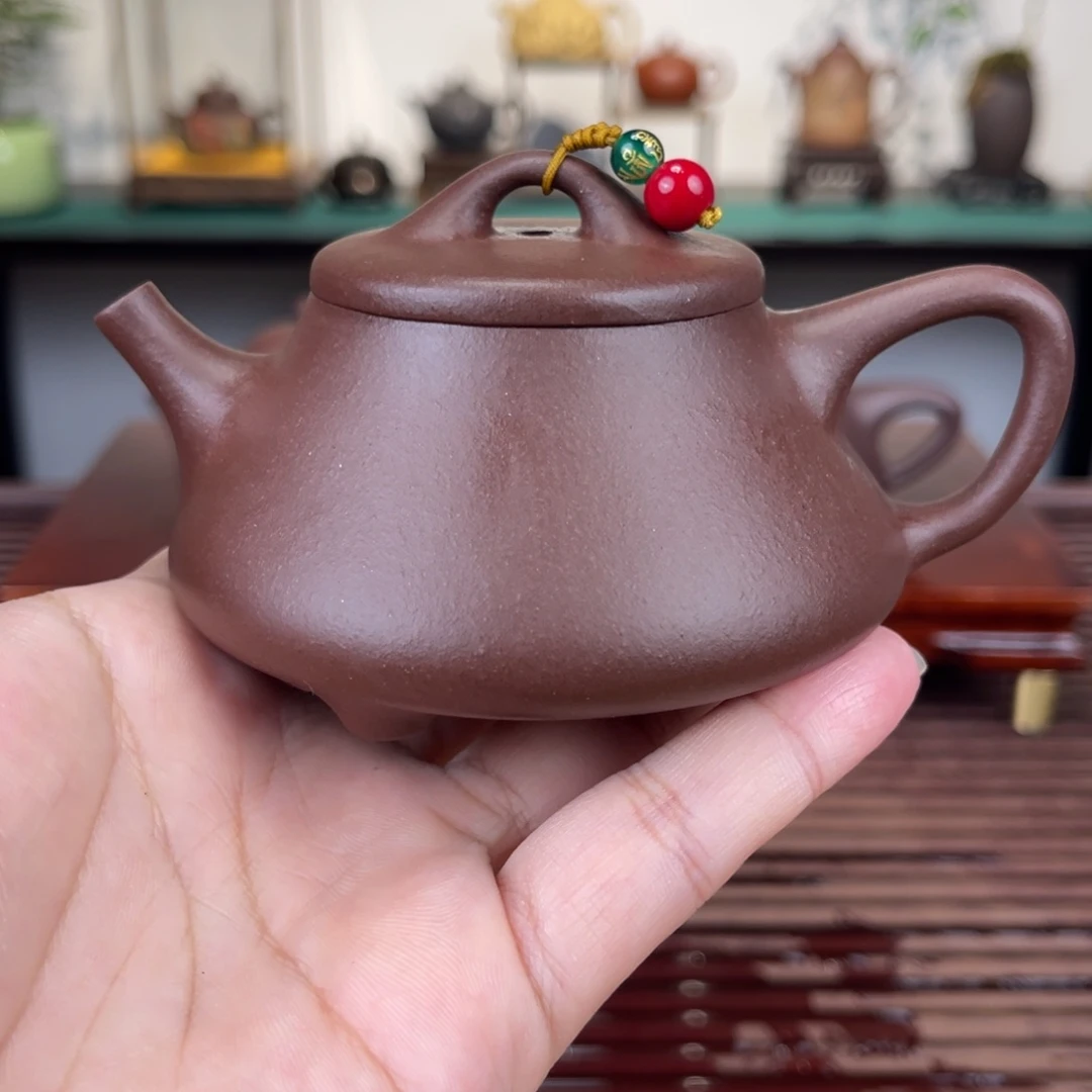 紫砂茶壶150毫升半手工紫泥子冶石瓢