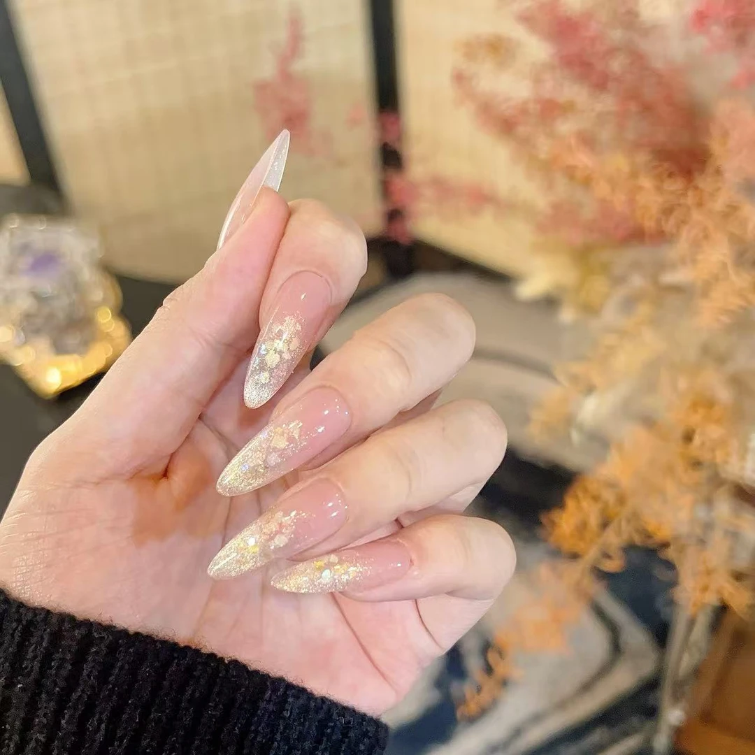 NINI【云裁月】超薄香槟色日系纯手工穿戴甲