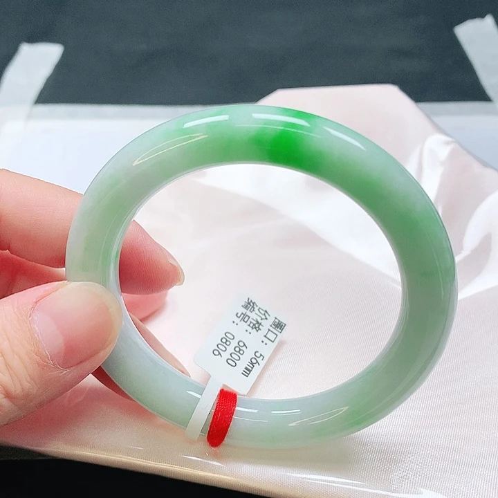 翡翠未镶嵌手镯圆条56