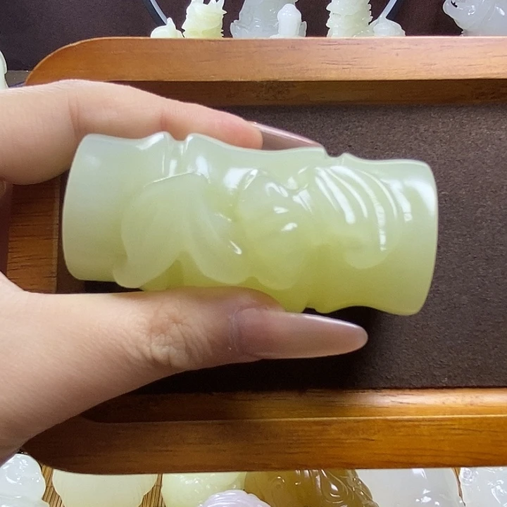 玉天然玉石竹节吊坠