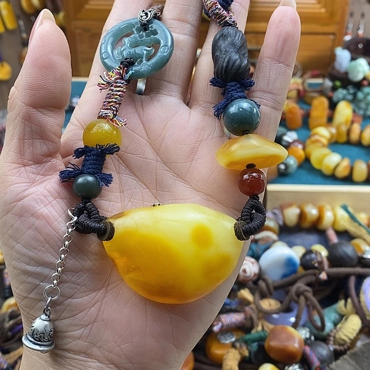 蜜蜡未镶嵌项链项链