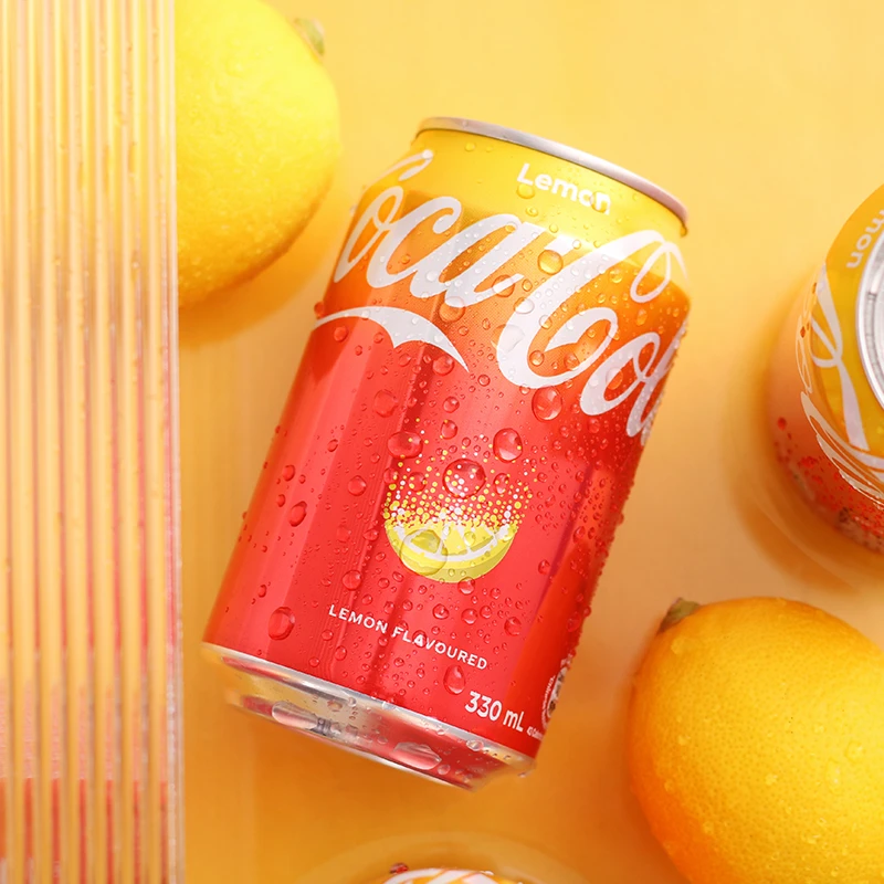 6瓶装澳门版柠檬味可口可乐网红金罐汽水香港冻柠乐碳酸饮料夏天
