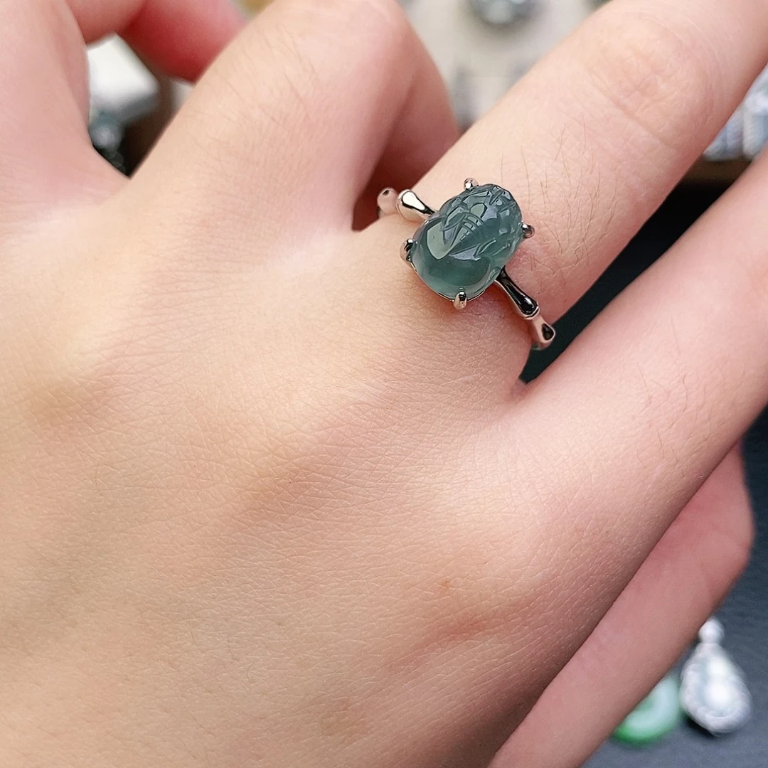 翡翠银S925镶嵌戒指