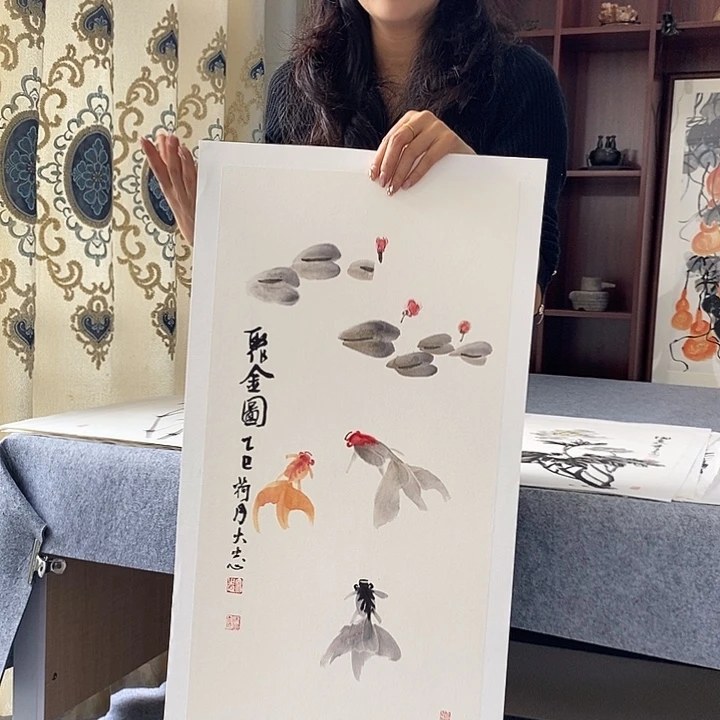 国画纯手绘国画写意作品34*68