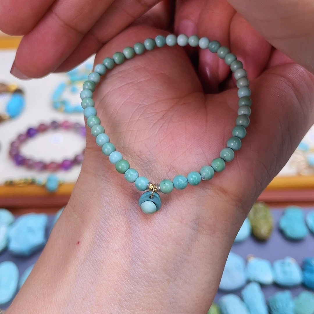 绿松石手链18K金镶嵌n****~