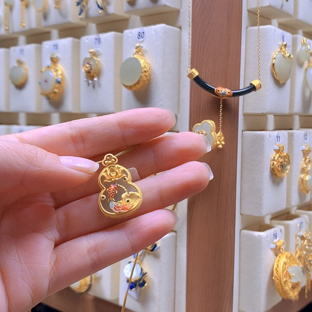 和田玉银S925镶嵌颈饰