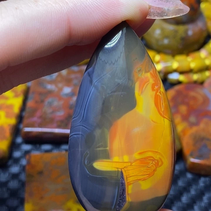 玛瑙/玉髓颈饰足银镀金镶嵌