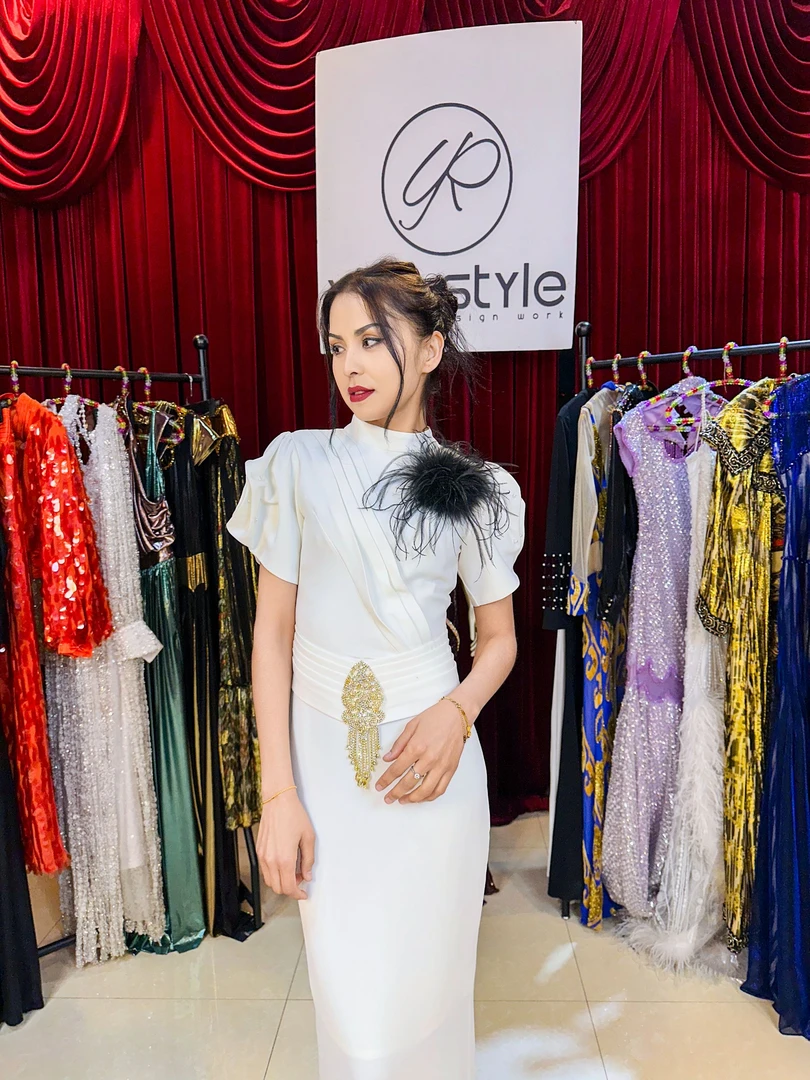 【Yａｒｉｓｔｙｌｅ】轻奢设计师女士短袖夏季圆领连衣裙中长裙网红旗袍