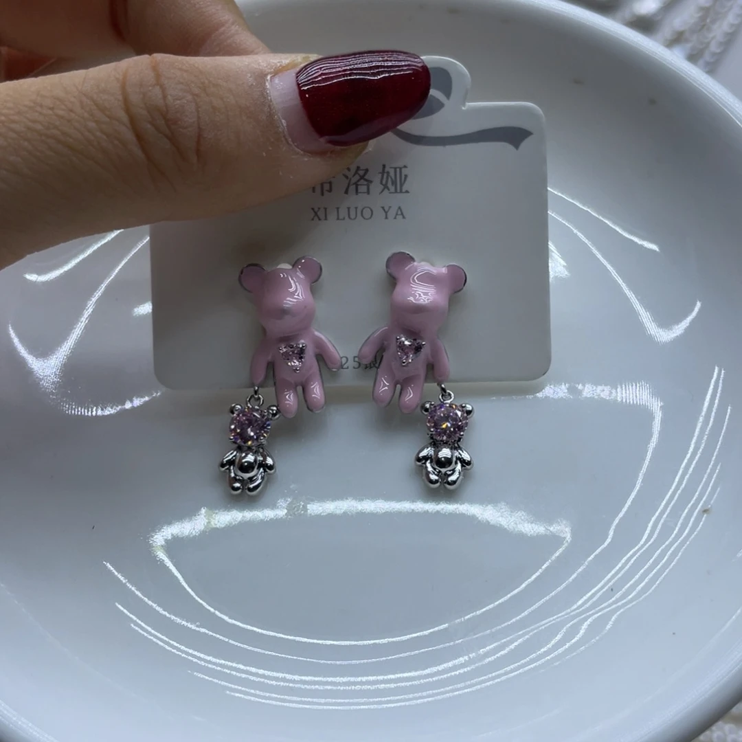 银S925镶嵌淡水珍珠耳饰