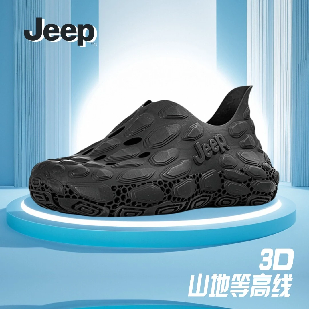 Jeep3D打印鞋夏季英伦情侣户外凉鞋透气休闲鞋男女潮流时尚轻便