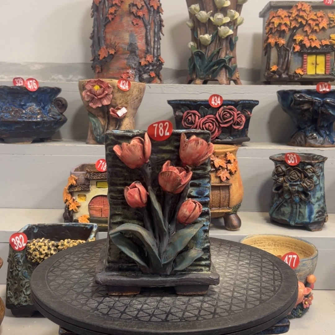 782 号手工花盆陶然花器
