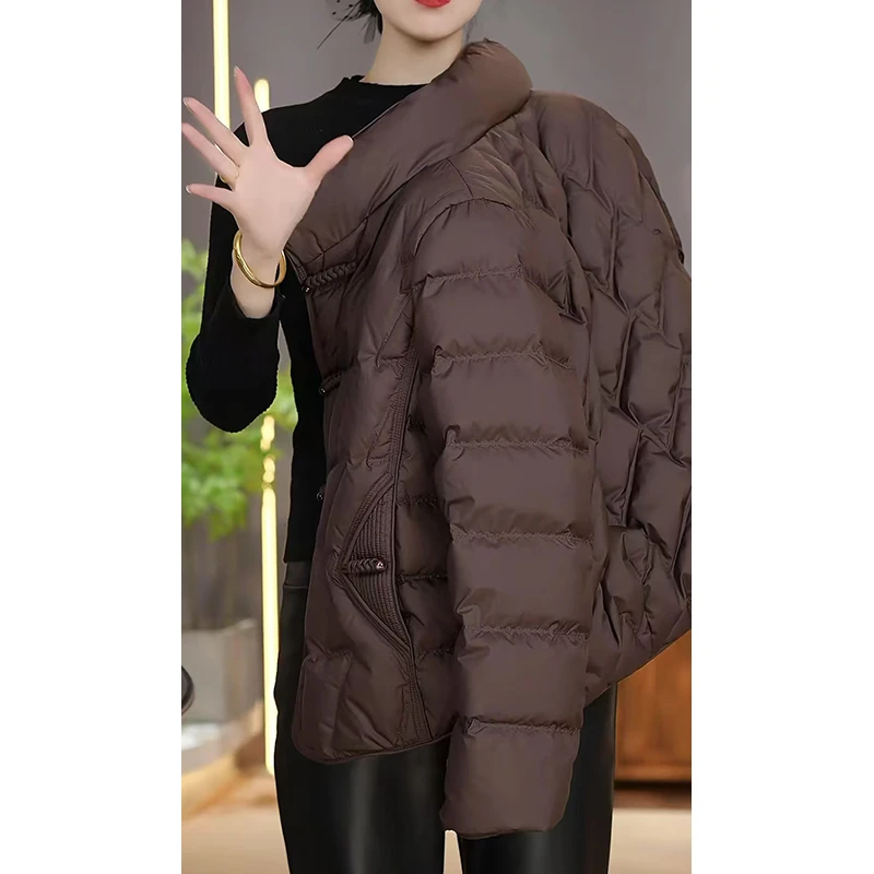2024冬季新款国风盘扣复古气质百搭时尚气质保暖羽绒服
