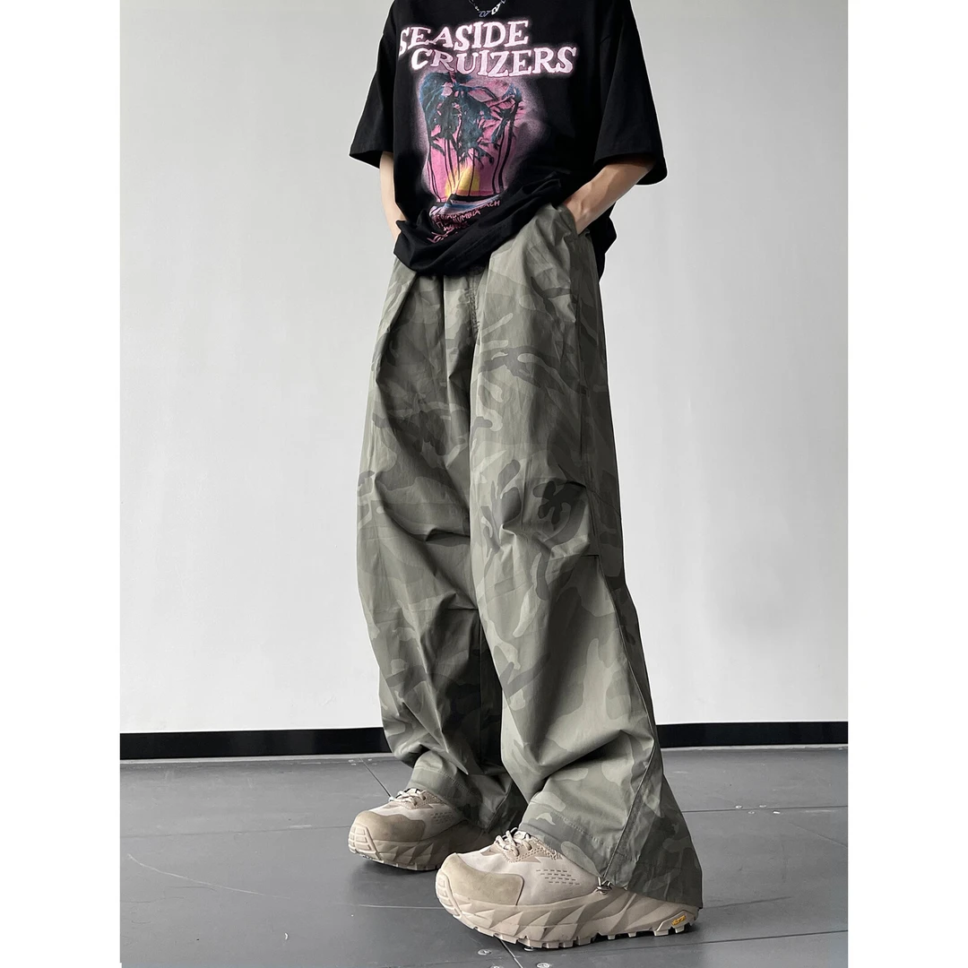 【11377包邮】2025夏季新款青少年学生港风美式迷彩速干伞兵裤潮