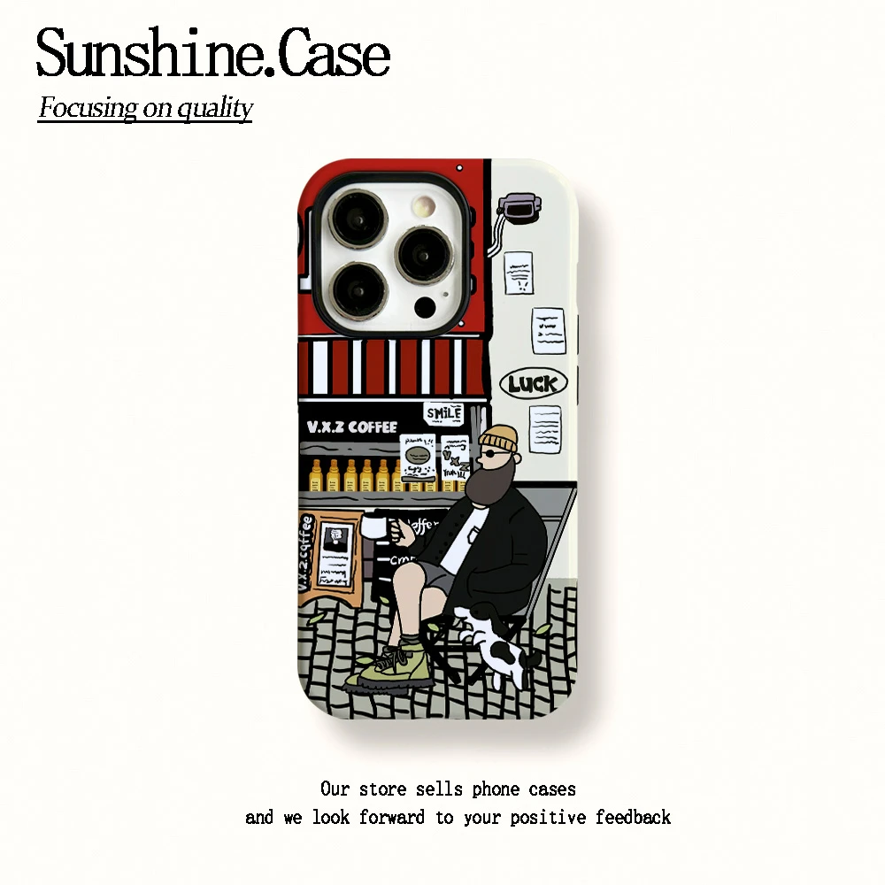 菲林二合一适用苹果华为vivo小米oppo手机壳办公大叔15PRO/14/13