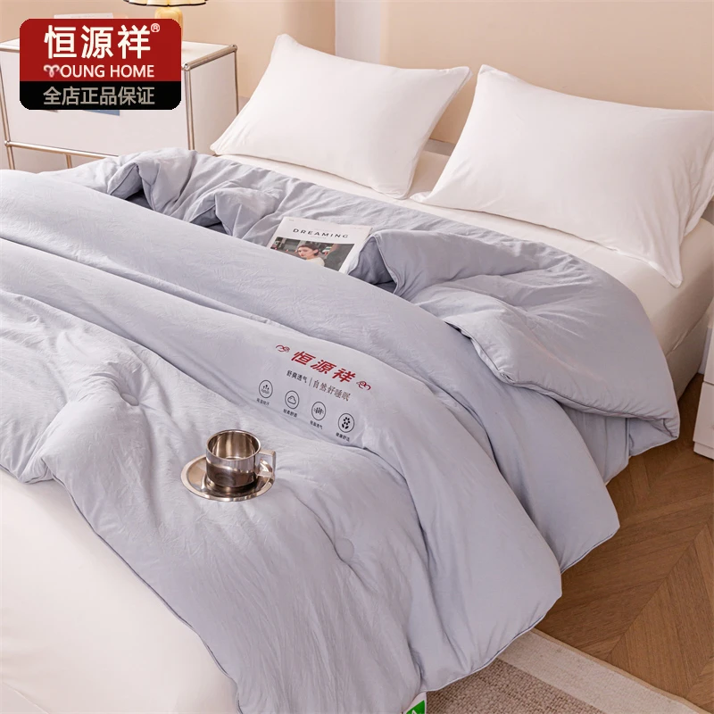 恒源祥7A抗菌纤维单人双人柔软亲肤透气简约春秋冬被加厚保暖被芯