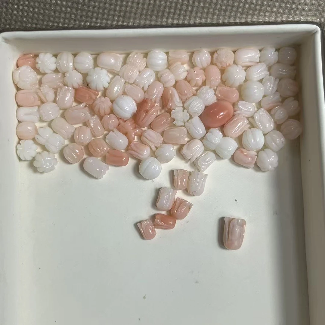 天然珊瑚配饰配件串成一串发货