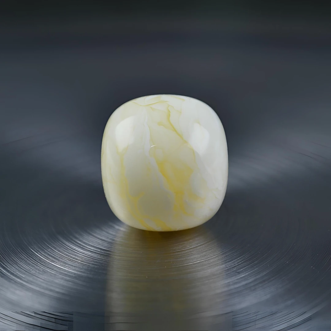 浓蜡金白妖花虎皮纹老型尺寸13.3*12.2mm天然琥珀蜜蜡文玩配饰