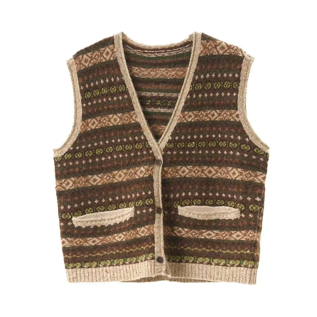 左岸迷香 Z25FW7123 布衣分享羊毛混纺【针织马甲】原创秋冬马夹