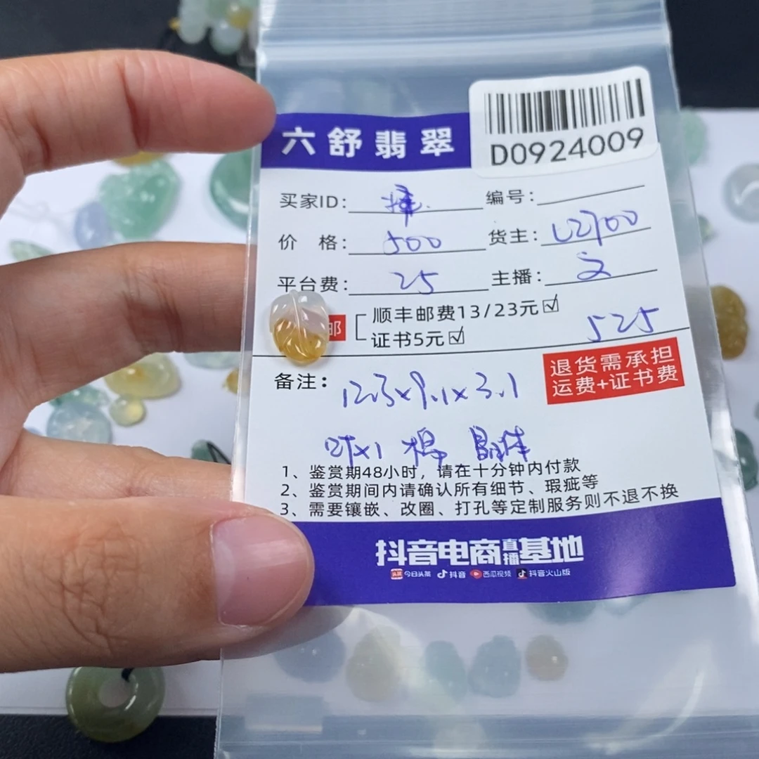 择***暖未镶嵌挂件翡翠D0924009