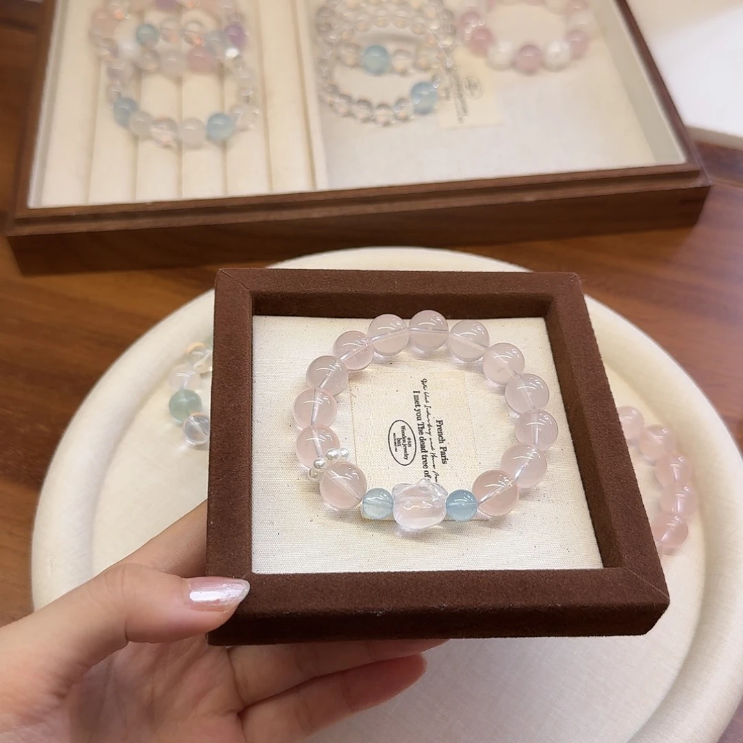 小***&水晶手链未镶嵌拍2单55是总价 粉晶