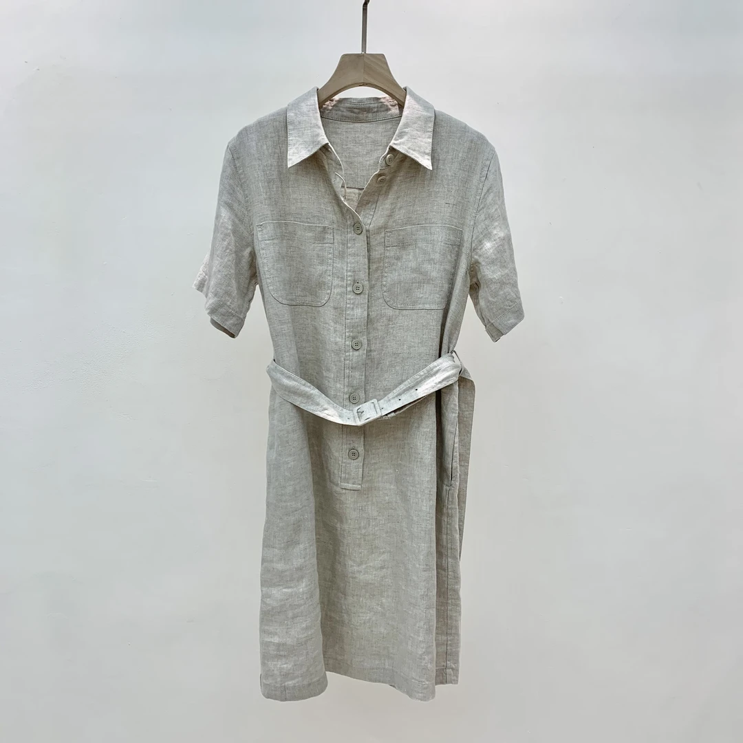 【5.24】PT049 斜纹及膝连衣裙