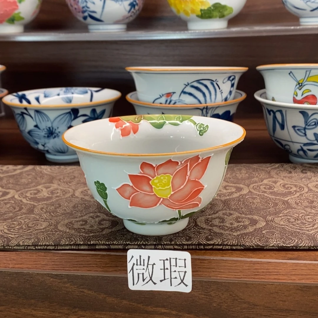 釉下彩老陶泥手工绘制