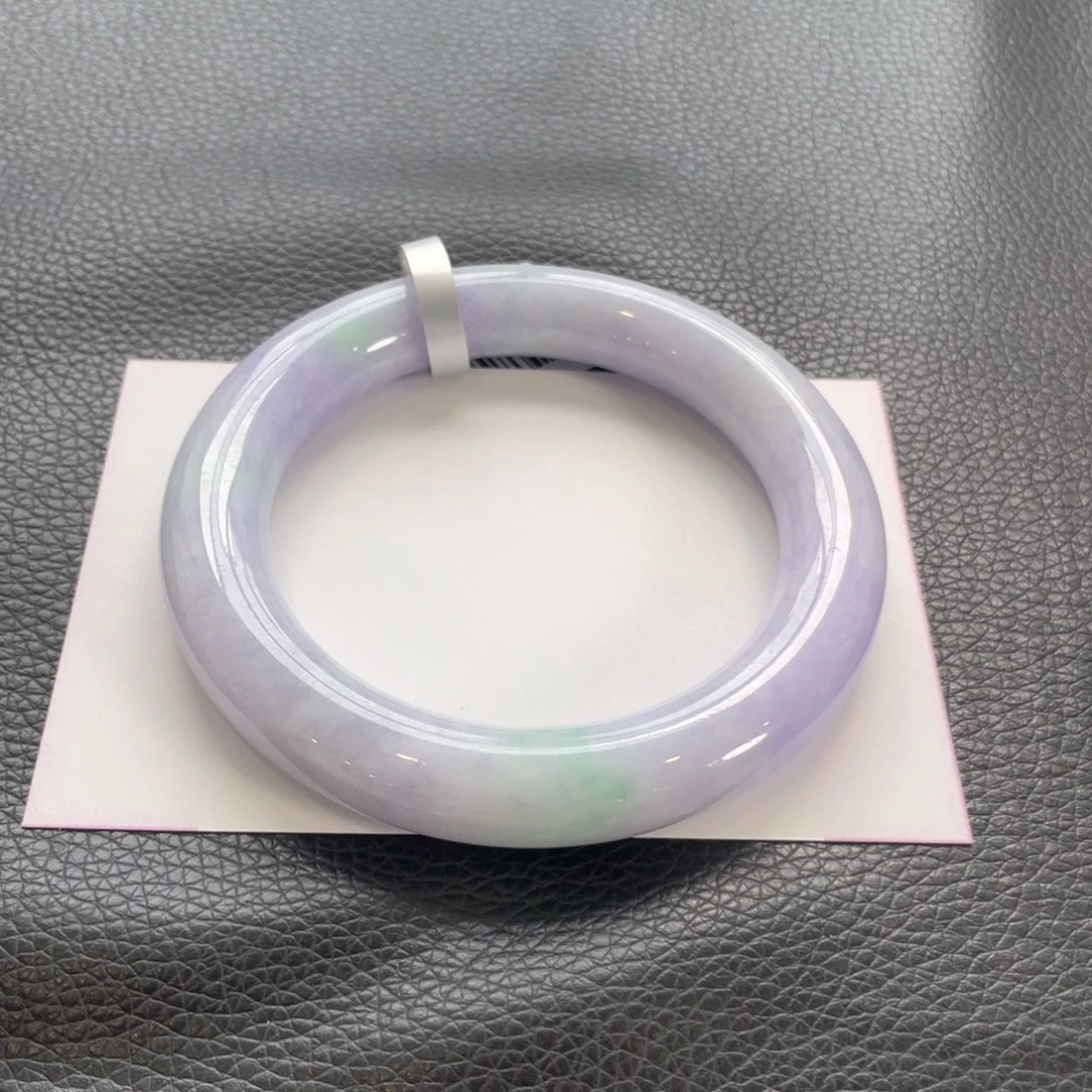 翡翠未镶嵌手镯6号60.8圆条纹