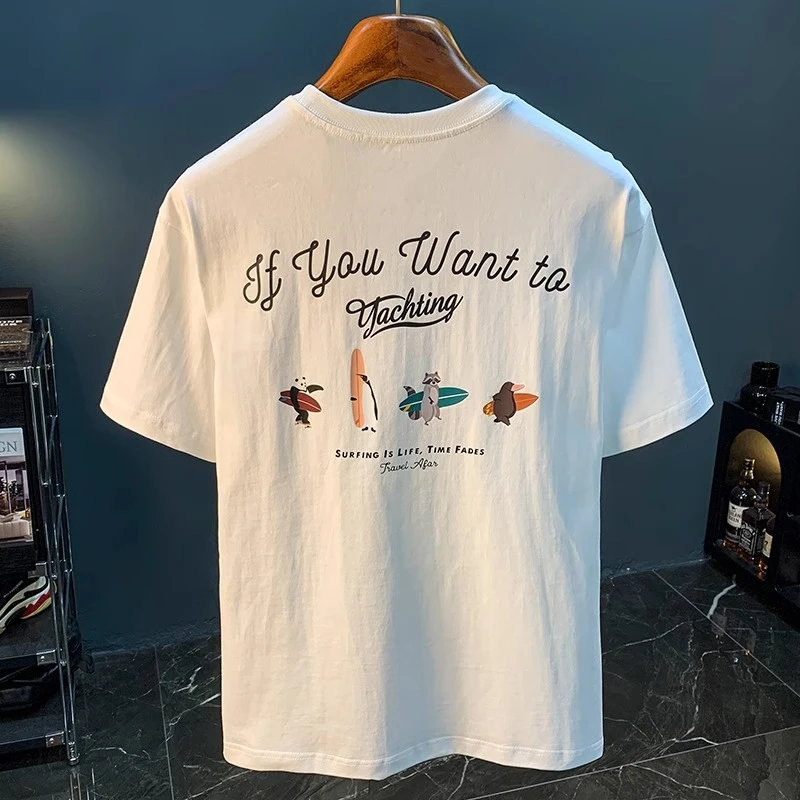 U&PURA夏季薄款潮流百搭t恤衣服男2025年新款百搭舒适印花短袖T恤