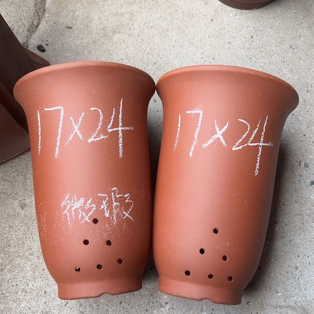 紫砂花盆宜兴紫砂花盆2只