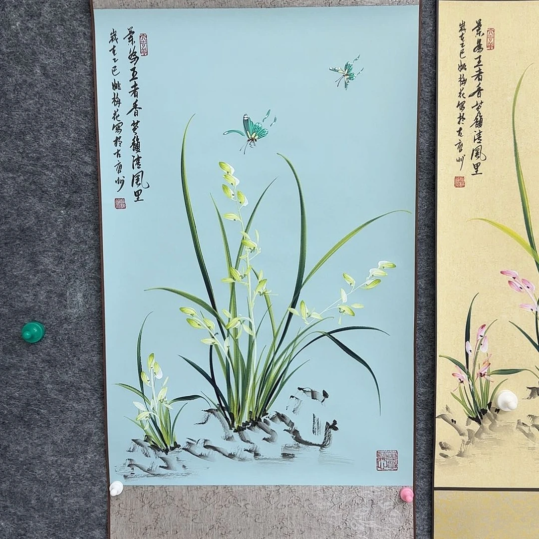 国画国画立体兰花作品