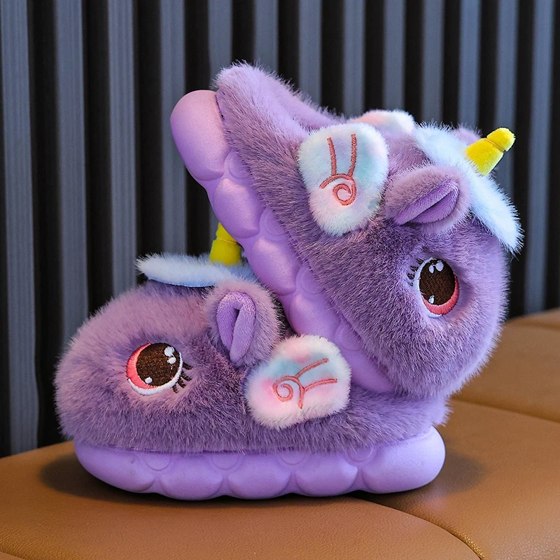 儿童棉拖鞋冬季2025新款女童可爱卡通公主居家保暖母女亲子毛毛鞋