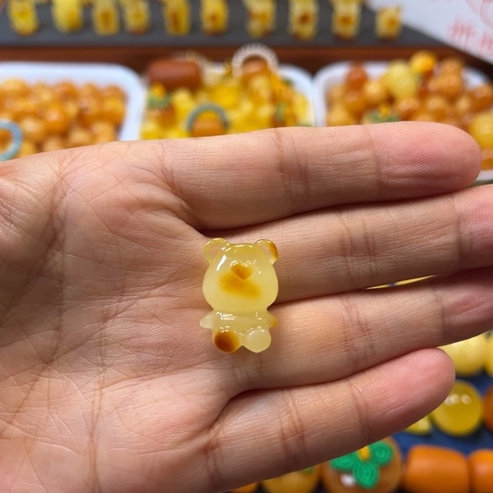 琥珀未镶嵌裸石卡20可爱小熊