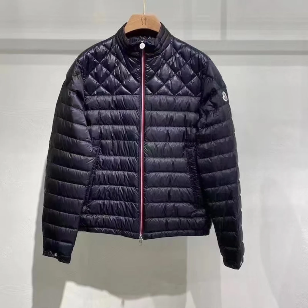现货Moncler盟可睐 1A00154 BENAMOU 蓝色薄三色拉链立领羽绒服