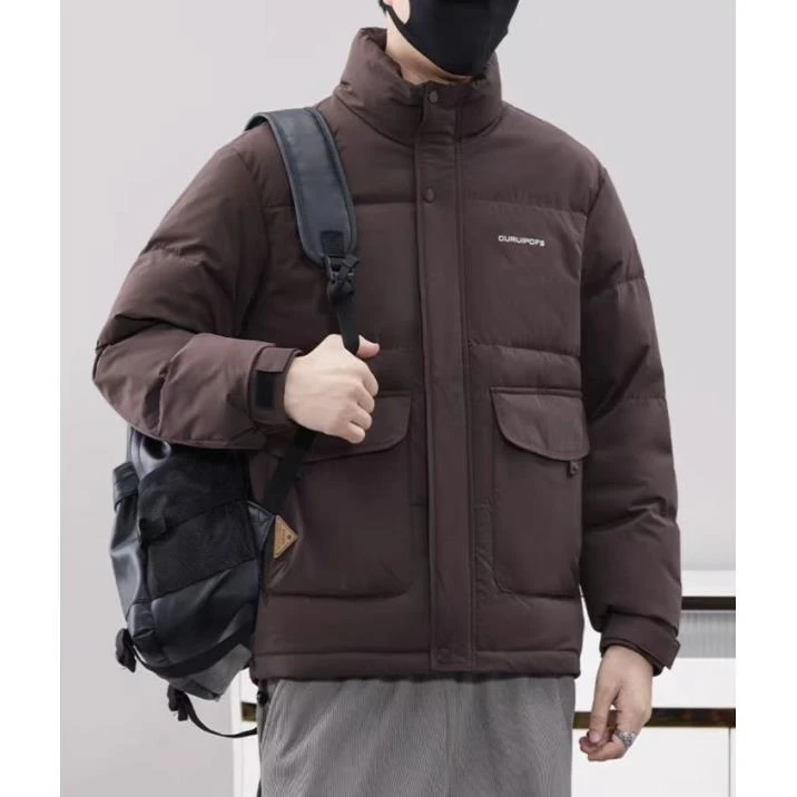 冬季新款时尚小立领百搭休闲简约加厚防寒保暖外套2-#24368