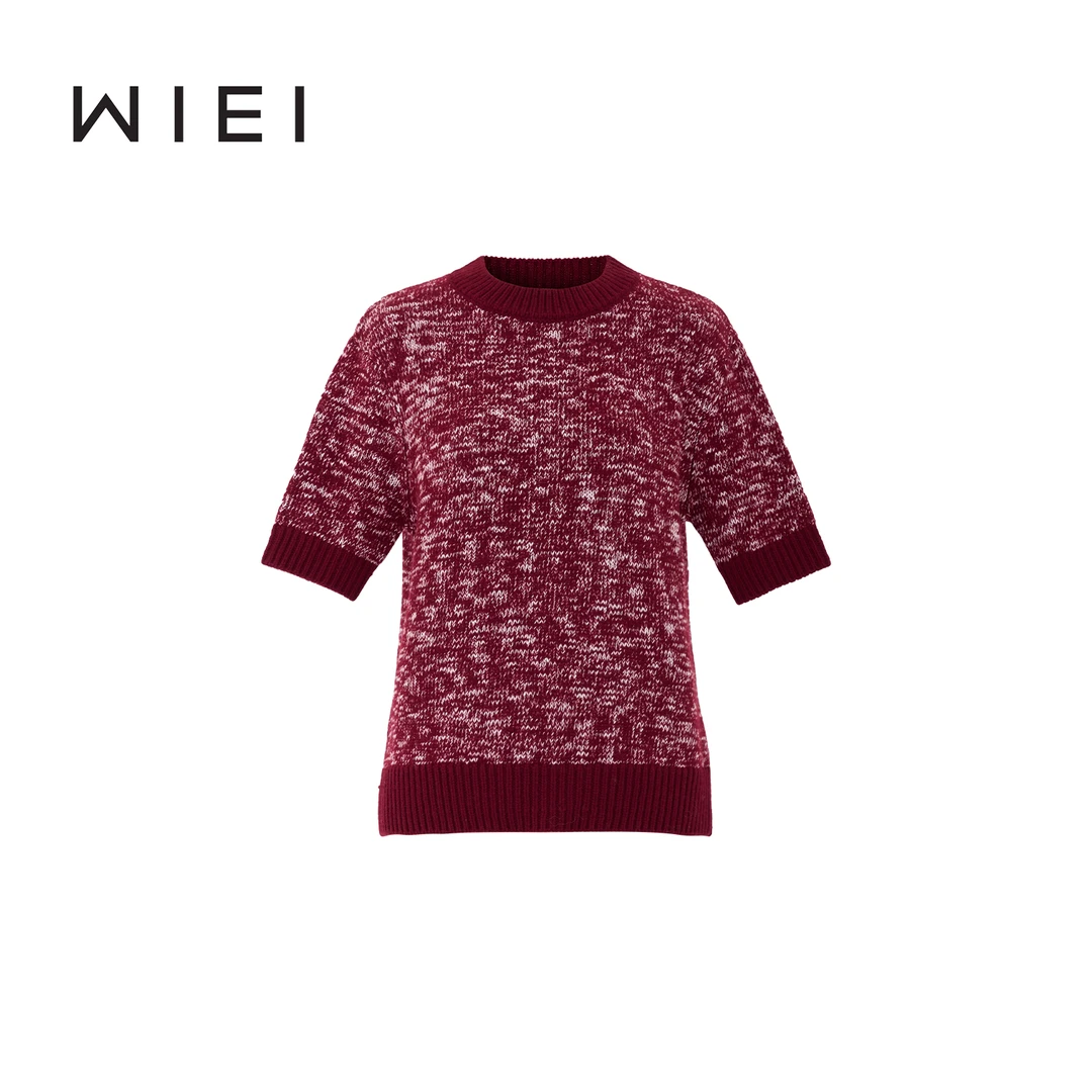 《WI EI》厚密有型花纱高端羊毛随性复古粗针罗纹针织毛衣W25309222