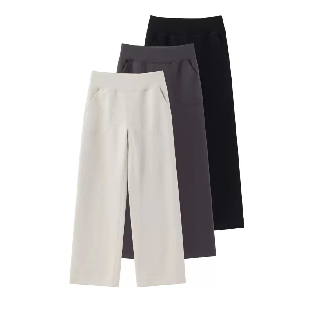 “氧气裤”柔软细腻简约百搭直筒阔腿裤薄款宽松垂感小个子显瘦裤子