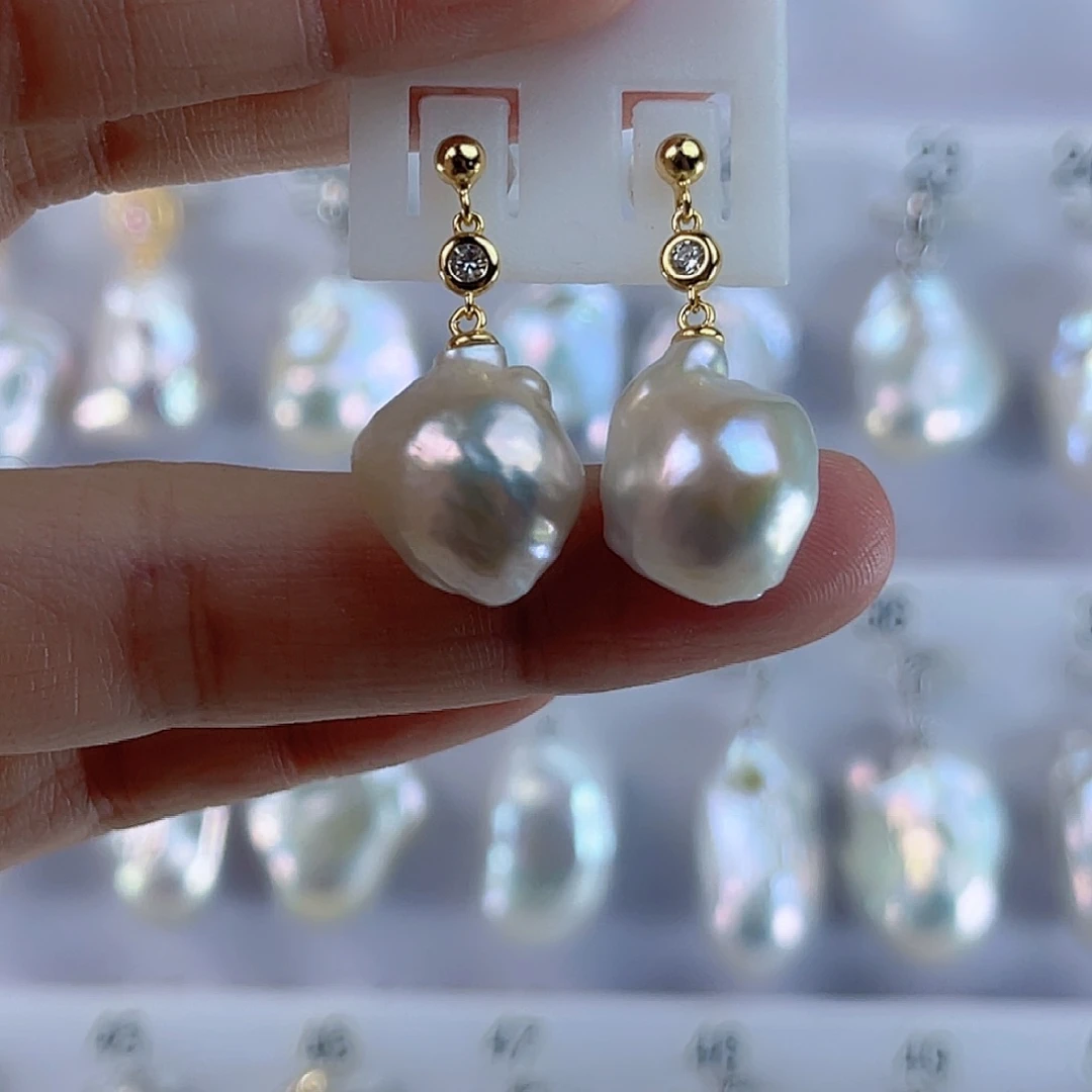 耳饰淡水珍珠未镶嵌瑕