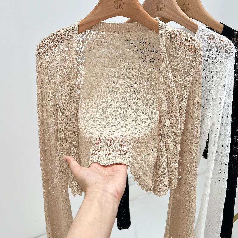 薄款防晒开衫搭吊带裙女2025夏季高级感短款披肩上衣旗袍外搭外套