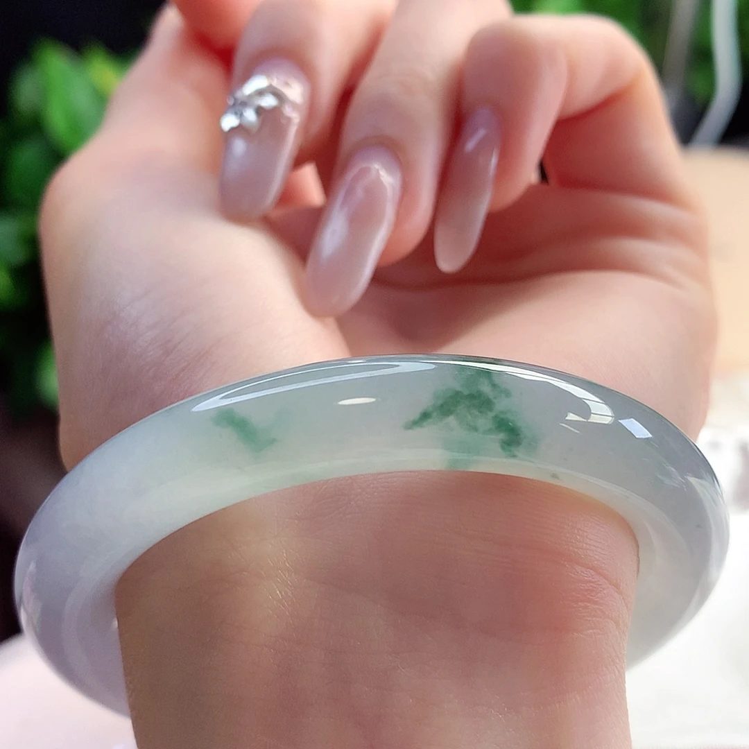 未镶嵌手镯翡翠天然A货翡翠55-56冰透光锦上添花 精致3号