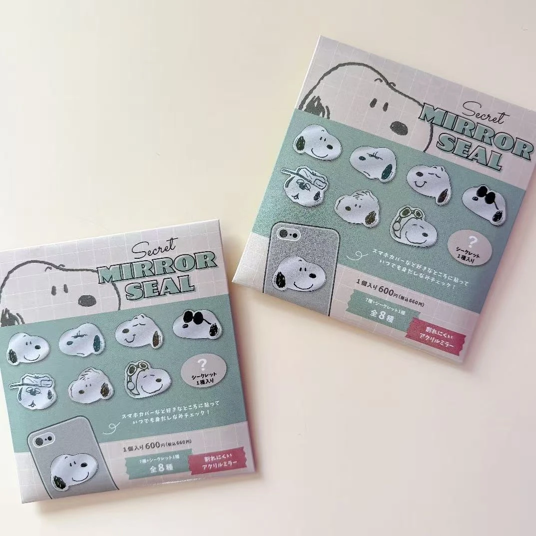 新款日本史努比snoopy奥拉夫周边可粘贴镜子随身便携镜创意装饰