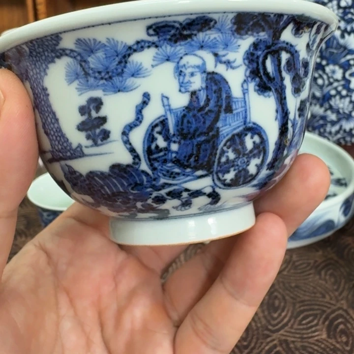 唐***寅鬼谷子下山压手杯