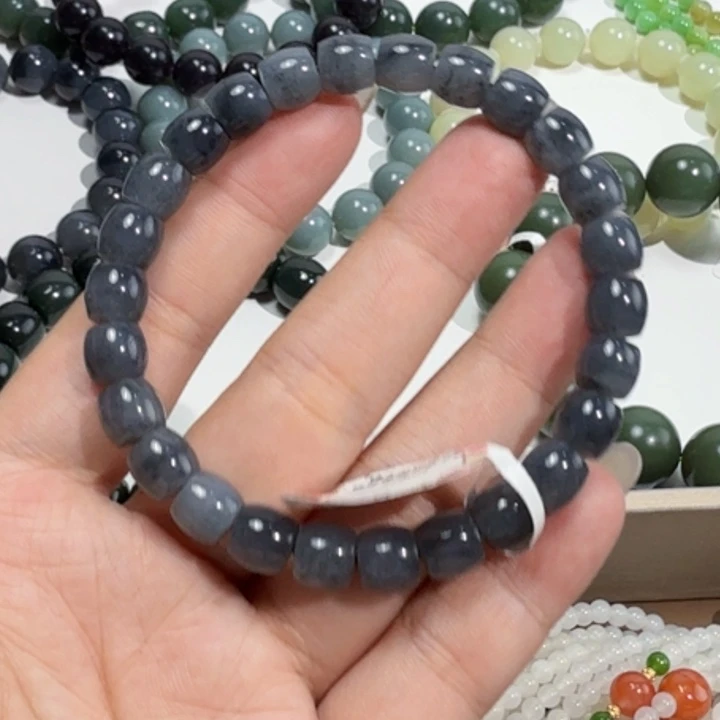 未镶嵌手链和田玉8 青花 特细