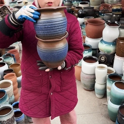 口19高20瑕疵盆子。