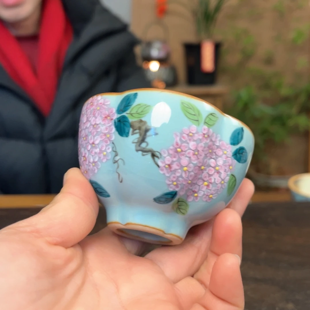 杯景德镇柴烧手绘杯