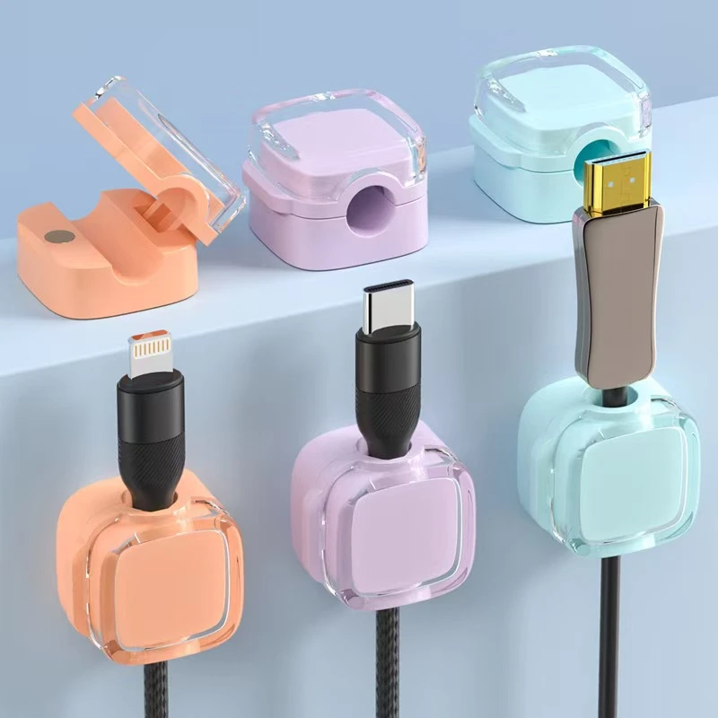 磁吸胶贴绕线器理线器束线器数据线收纳电源线固线器线扣理线夹
