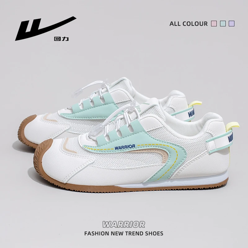 回力2025夏季新款软底平底多巴胺拼接撞色薄地透气系带青春休闲鞋