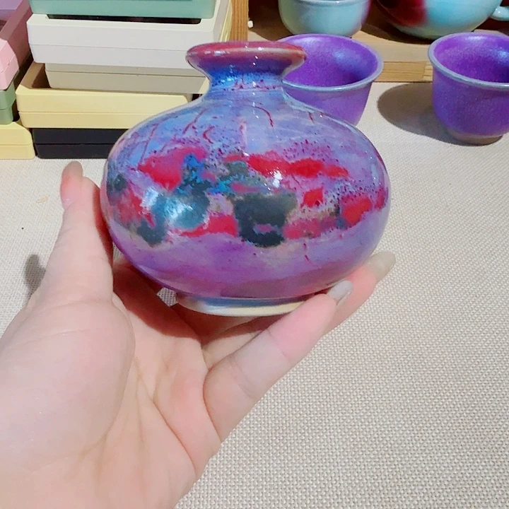 琉璃手工艺品钧瓷小花器