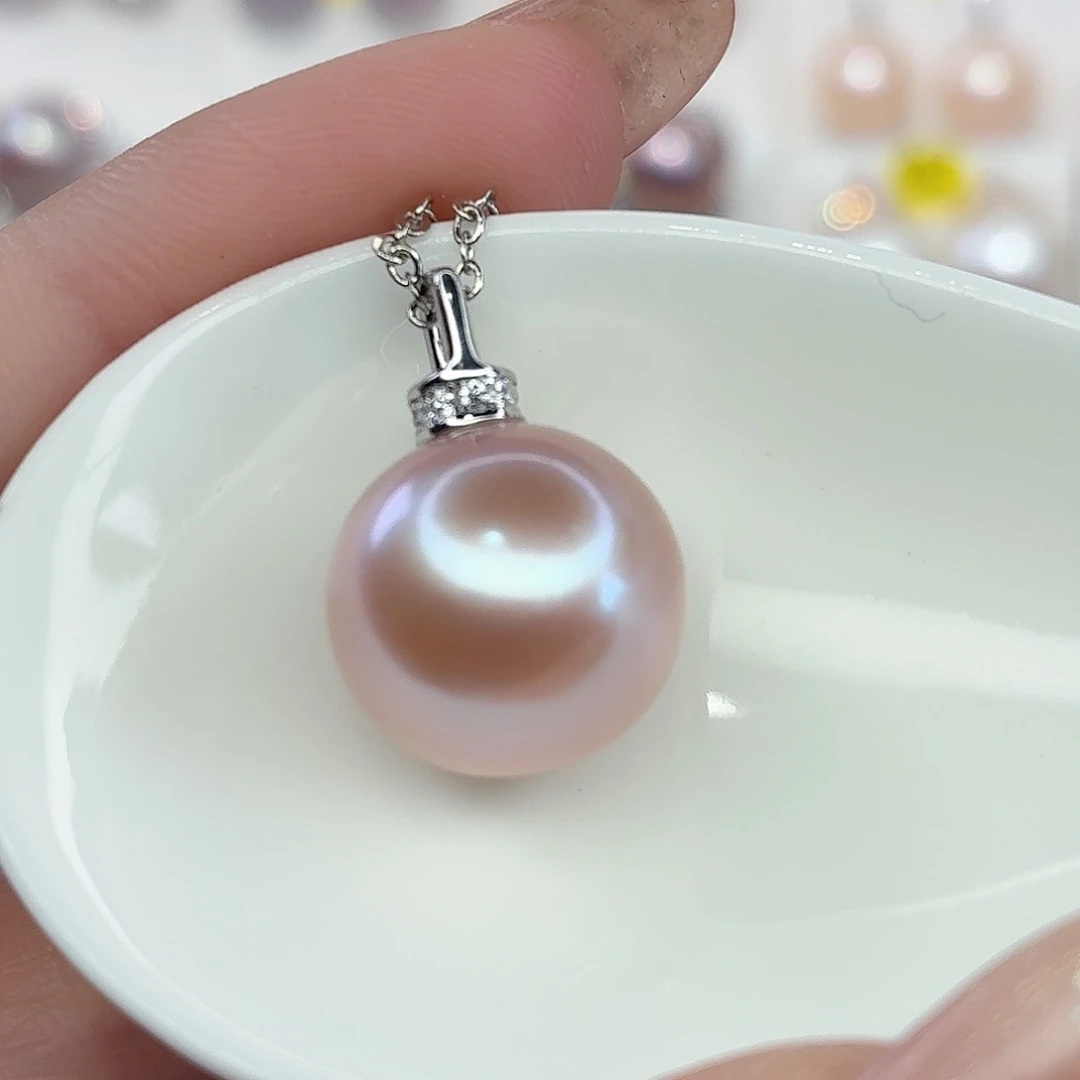 淡水珍珠银S925镶嵌颈饰13➕